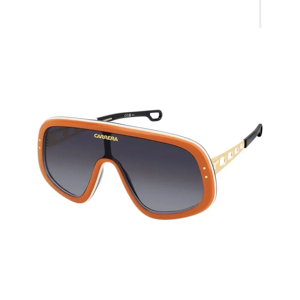 New Carrera Flaglab 17 C3E9O Oversized Shield Sunglasses in Orange, Authentic
